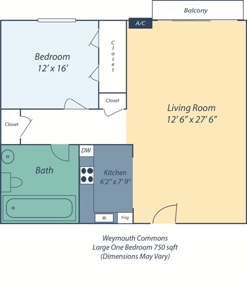 One Bedroom - One Bedroom Two Bath