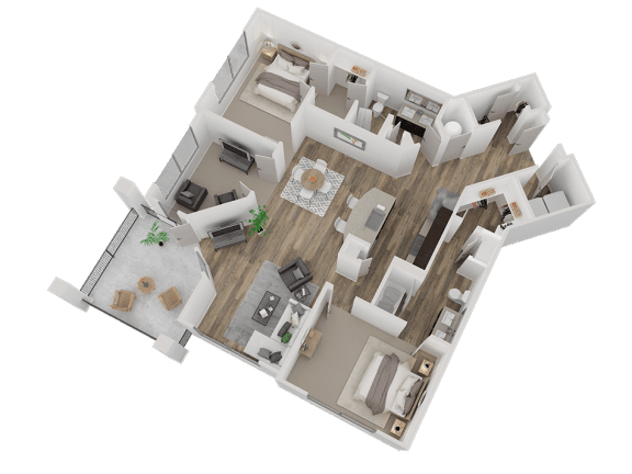 Floor Plan - 2x2-DEN
