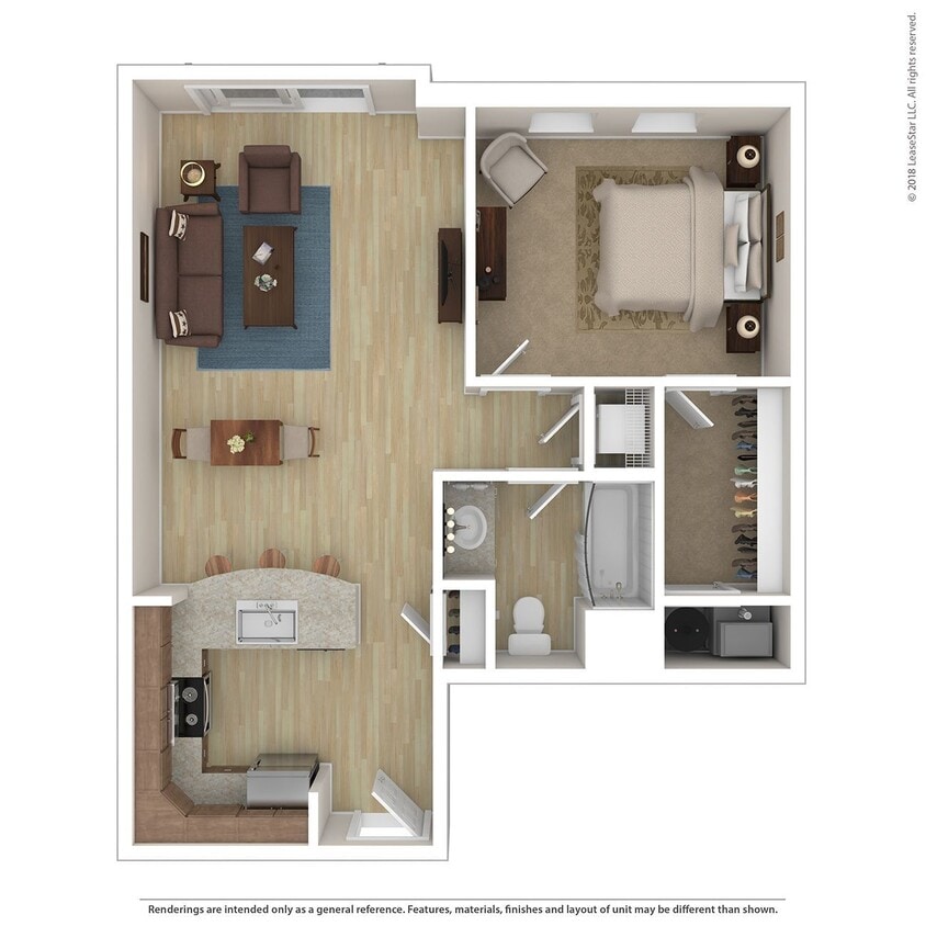 Floor Plan - Opus 1 Bedroom A4