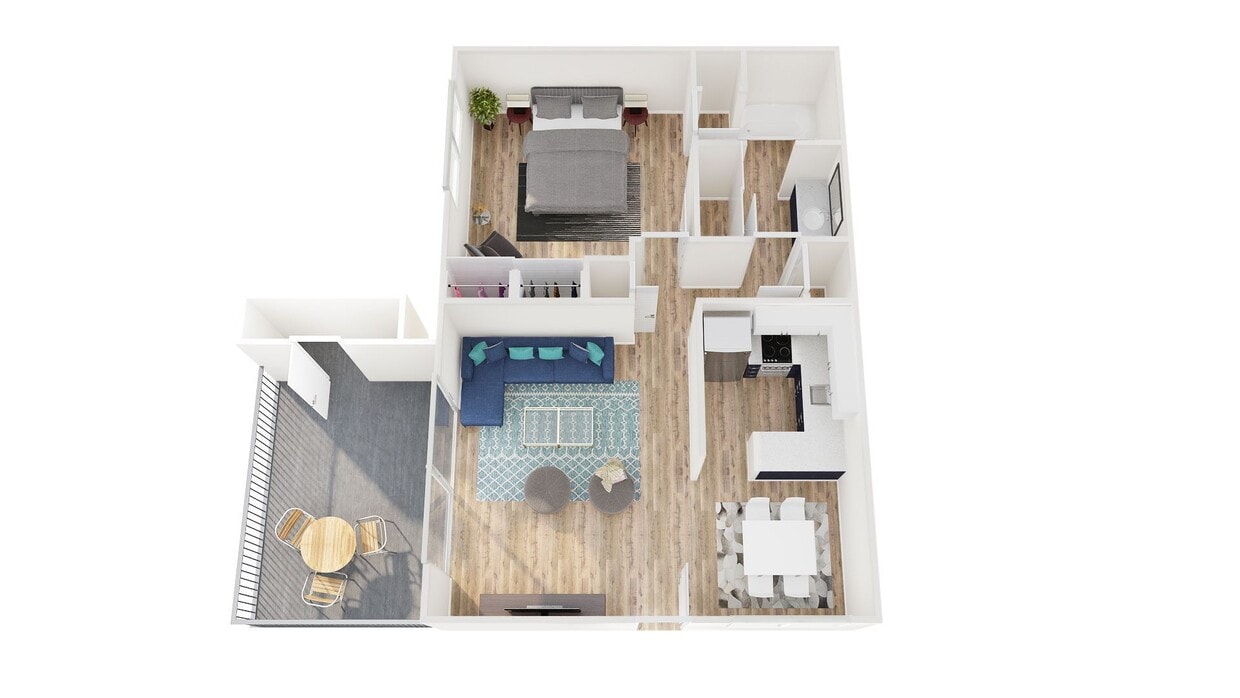Floor Plan - 1x1 Deluxe-Reno