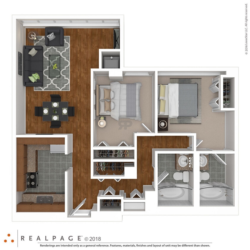 Floor Plan - 2 BR 2 BA