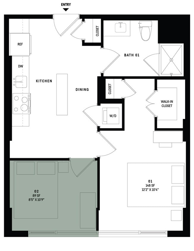 Floor Plan - Co-Living B6A-Bedroom 1