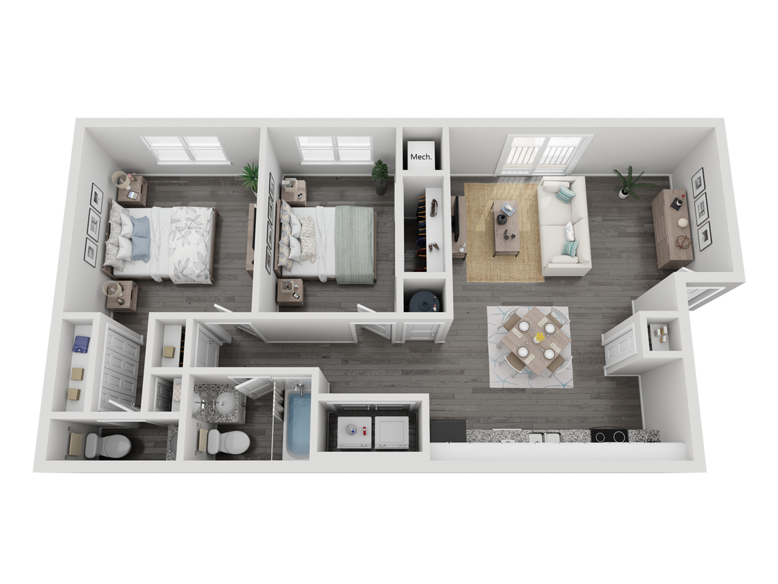 Floor Plan - 2-1.5B-V