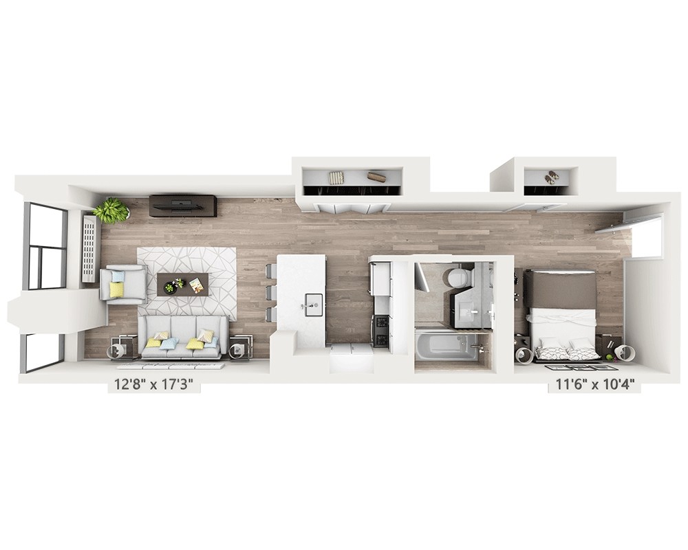 Floor Plan - Studio w/Alcove P