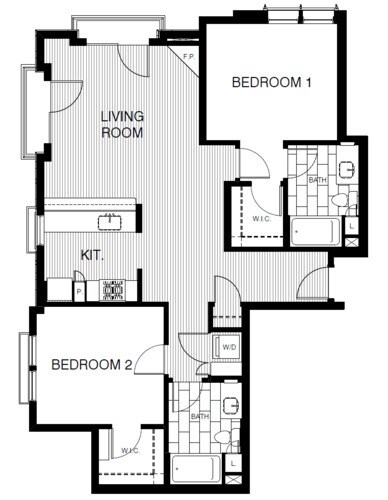 Floor Plan - 2x2 Prem 1033