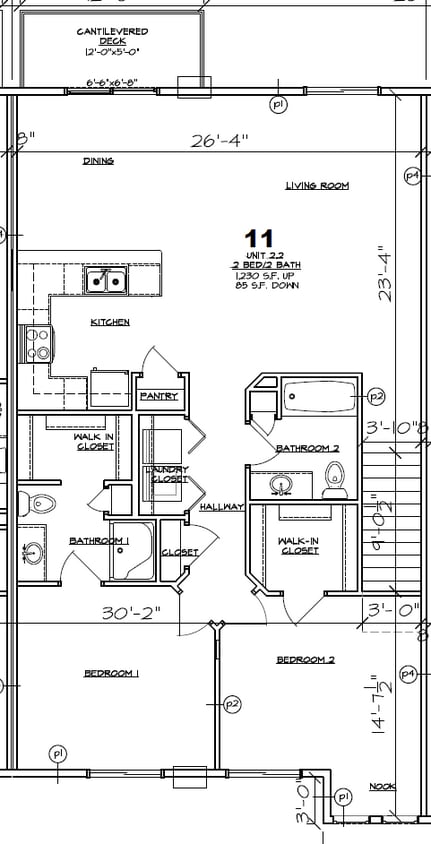 Floor Plan - 2 Bed / 2 Bath / 1 Stall Attached Garage / Uppe...