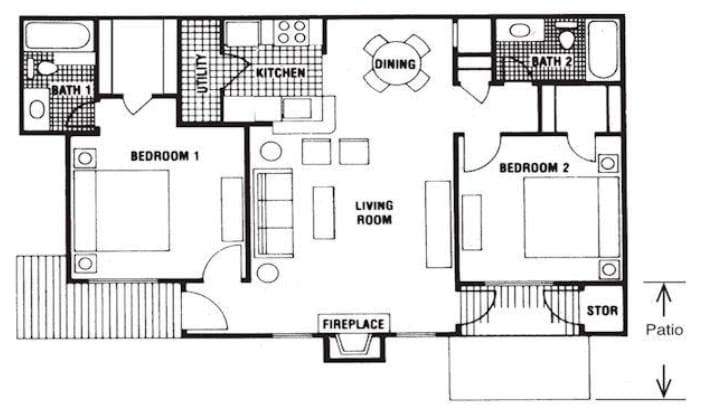 Floor Plan - 2B- Triple Crown