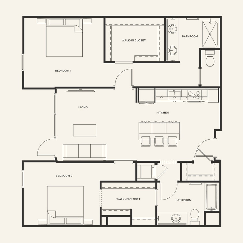 Floor Plan - B2 - Two Bedroom