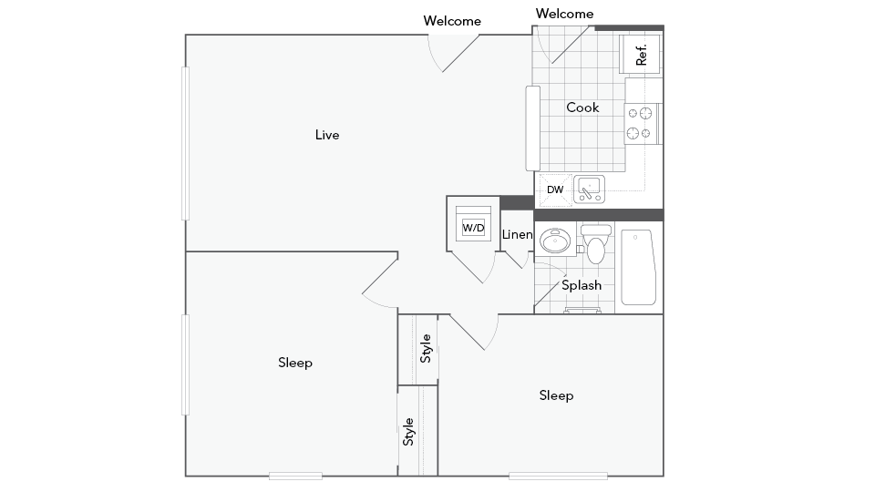 Bristol 2-Bedroom Floorplan - Bristol