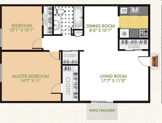 2BR/1BA - Distinction 