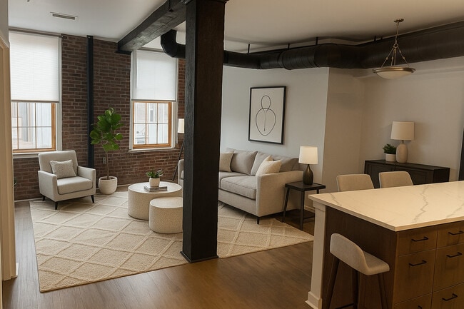 Living Room - Carriage Wheel Lofts Apartments