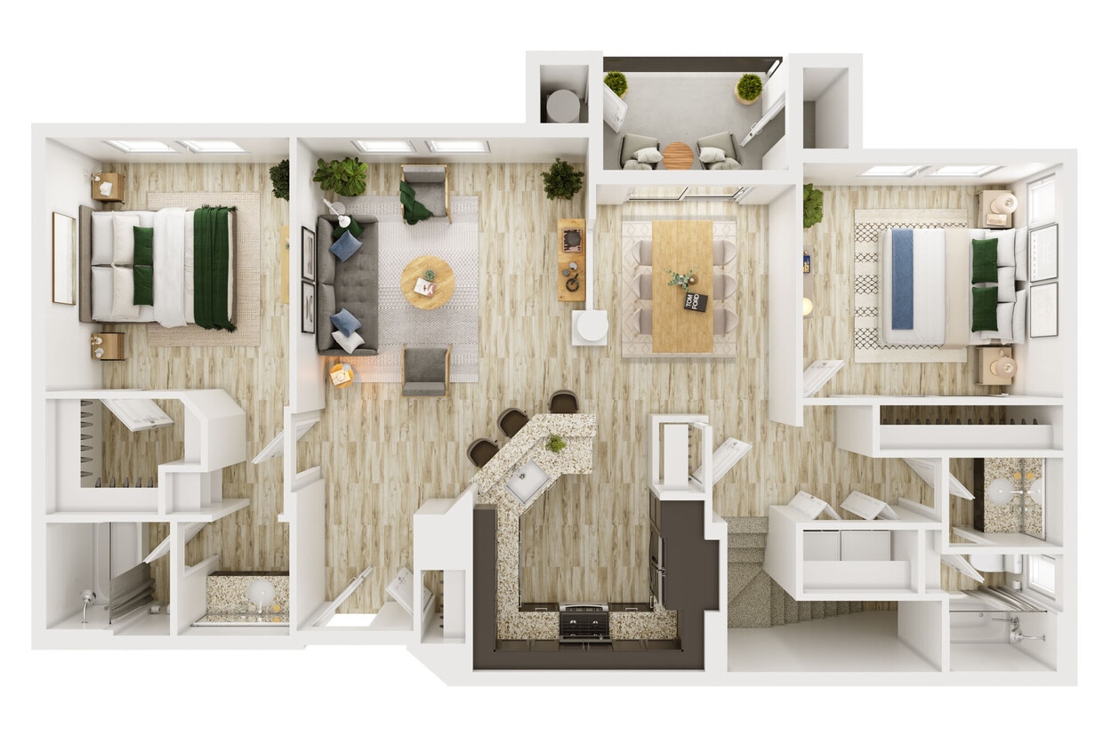 Floor Plan - 2BD 2BTH G9