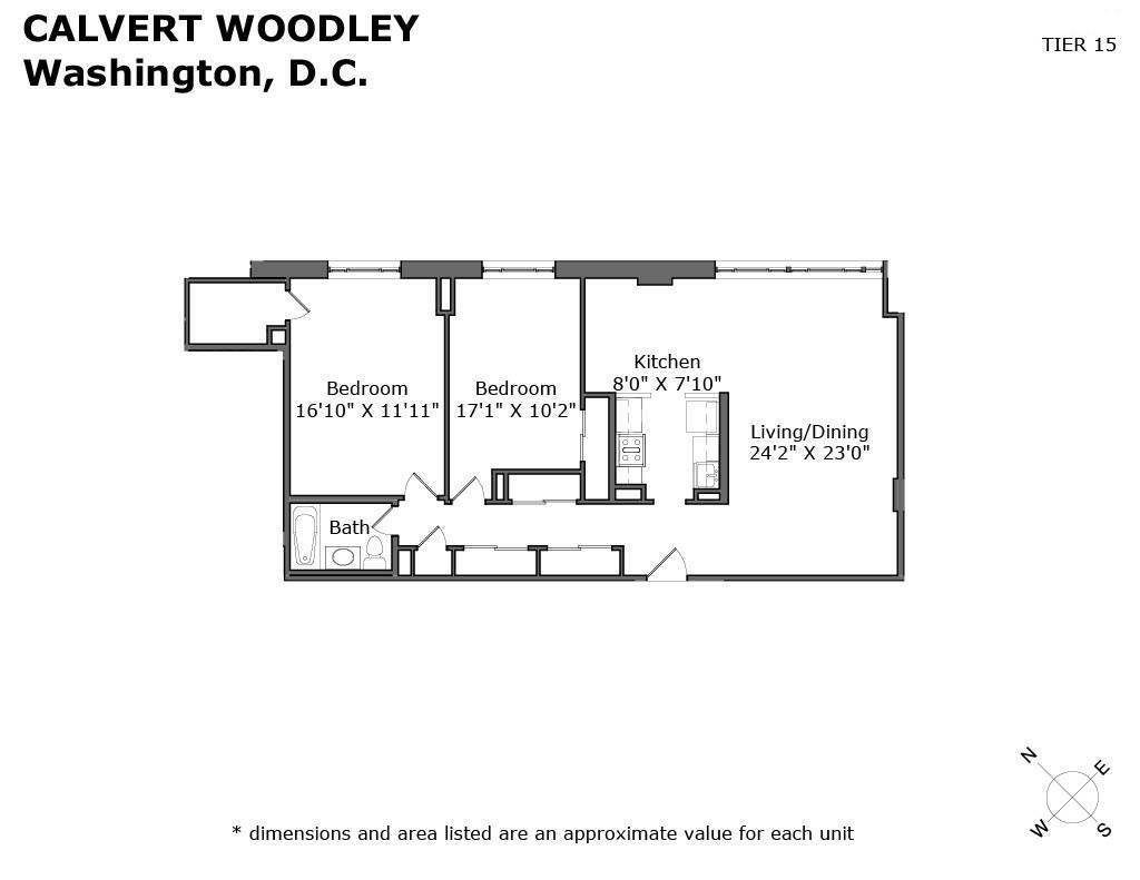 Floor Plan - Two Bedroom One Bath