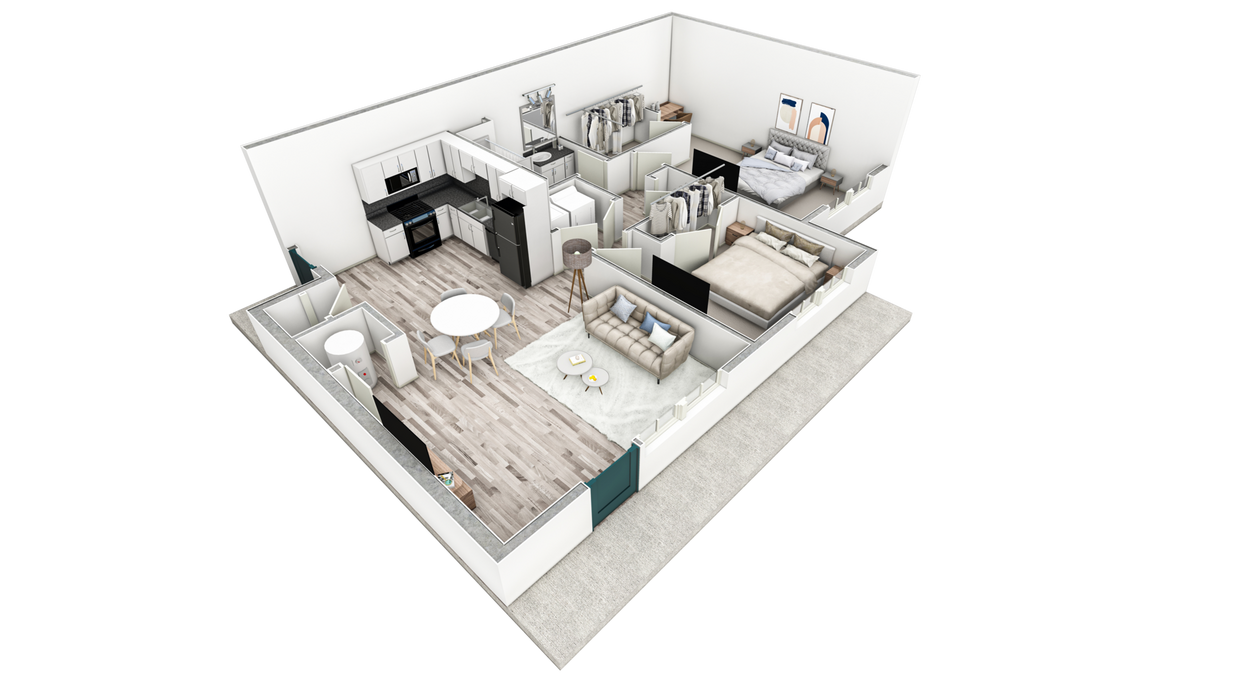 Floor Plan - 2-1 BR Premier Retreat Courtyard
