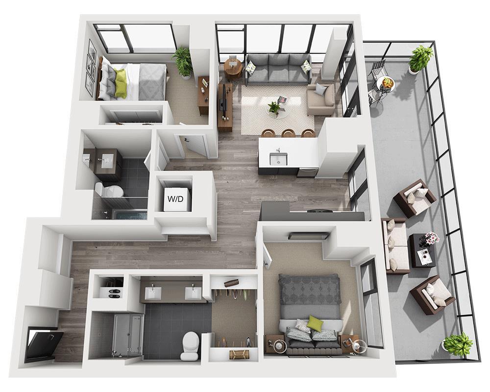 Floor Plan - Two Bedroom B2A