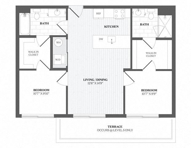 Floor Plan - 2 Bed/2 Bath-B7 - 29 Audubon Street