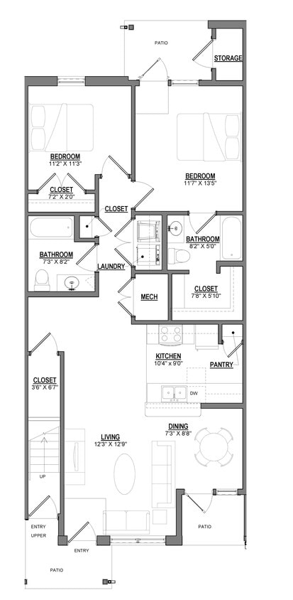 Floor Plan - 2 x 2