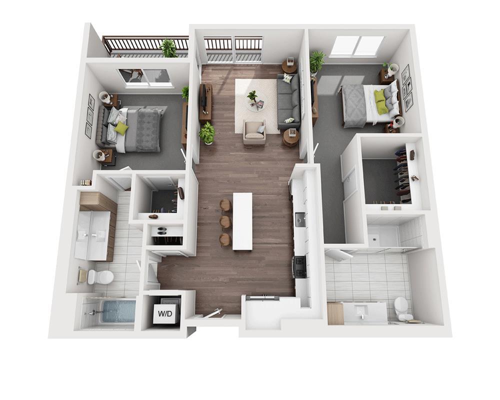 Floor Plan - Two Bedroom B2A