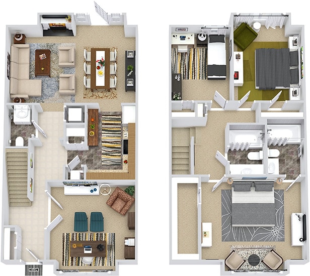 Floor Plan - Buxton Townhouse with Den
