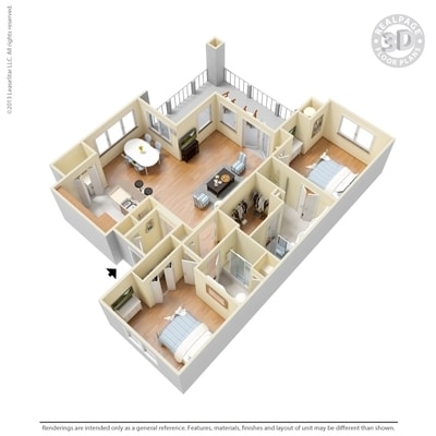 2 Bed 2 Bath 1422 SqFt (1206 Net) - 2 Bed 2 Bath 1422 SqFt (1206 Net)