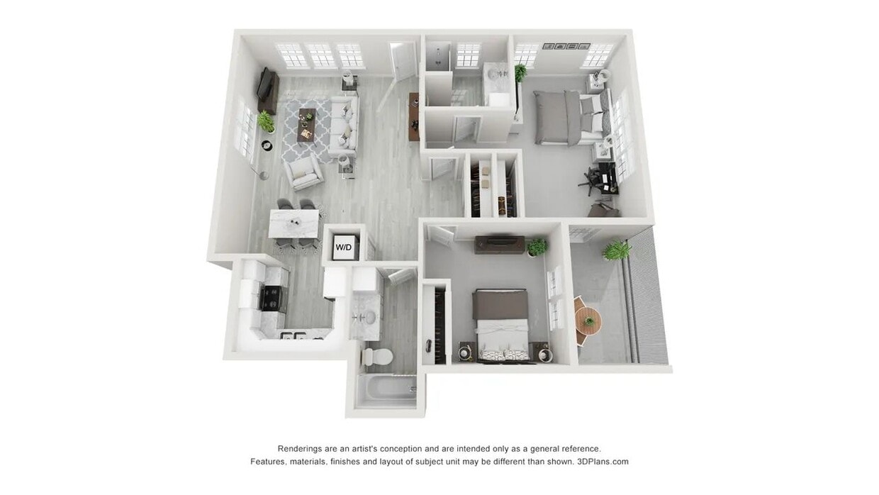 A photo of our 2x2 floor plan, The Aqua. - The Cypress Villa