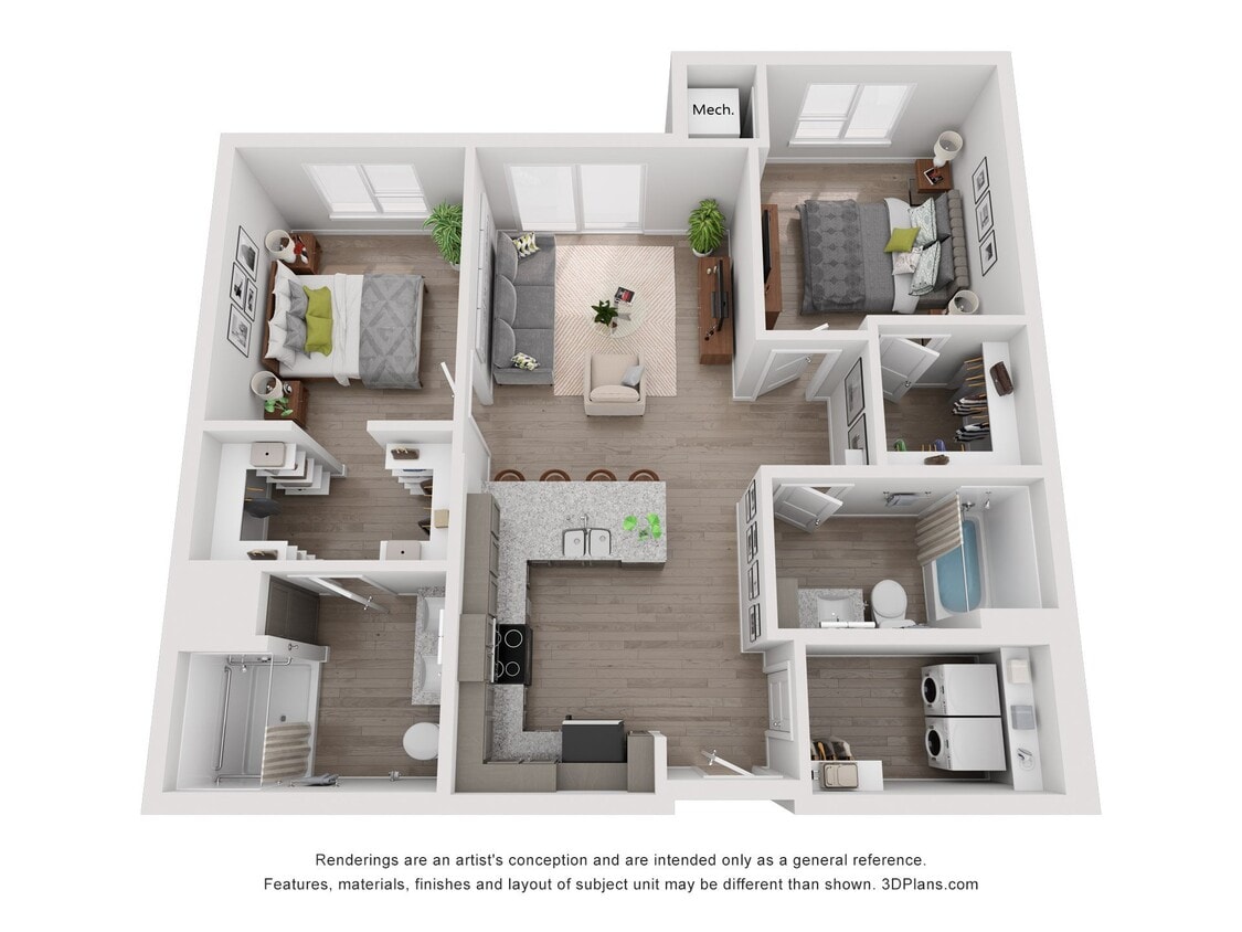 Floor Plan - 2 Bedroom A - 80 