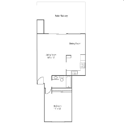 Elm - 1 Bed 1 Bath A - Classic