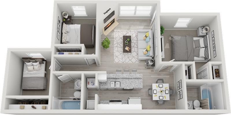 Floor Plan - 3 Bed - 2 Bath- Choice