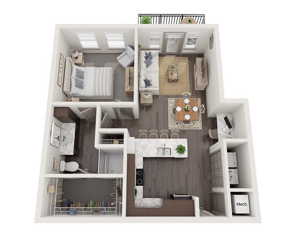 Floor Plan - One Bedroom A1Q