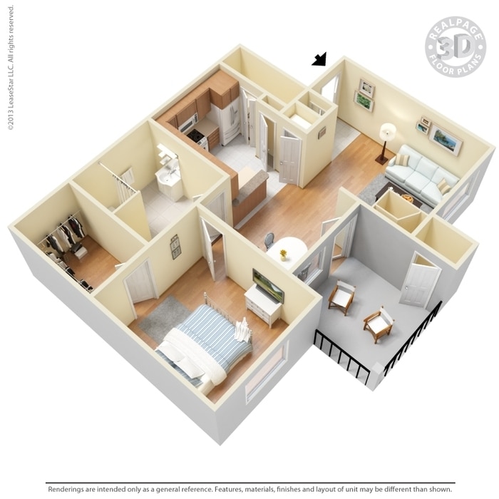 1BR/1BA - 1 Bed 1 Bath 857 SqFt (757 Net)