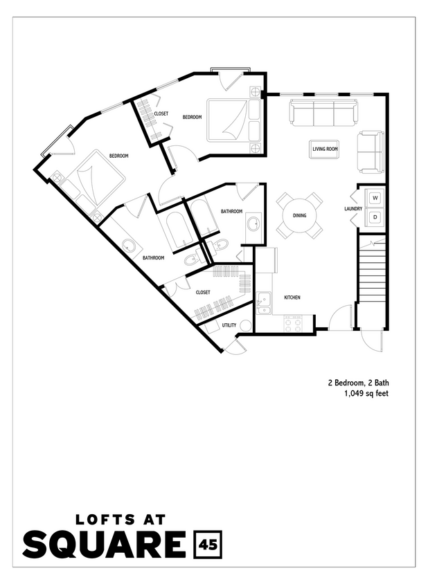 Floor Plan - 2 Bed 2 Bath