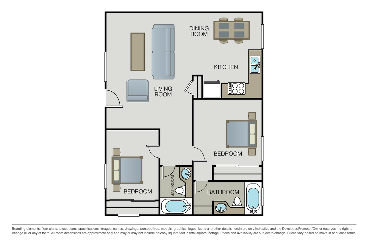 2 Bed 2 Bath (FL) - Plan 2B