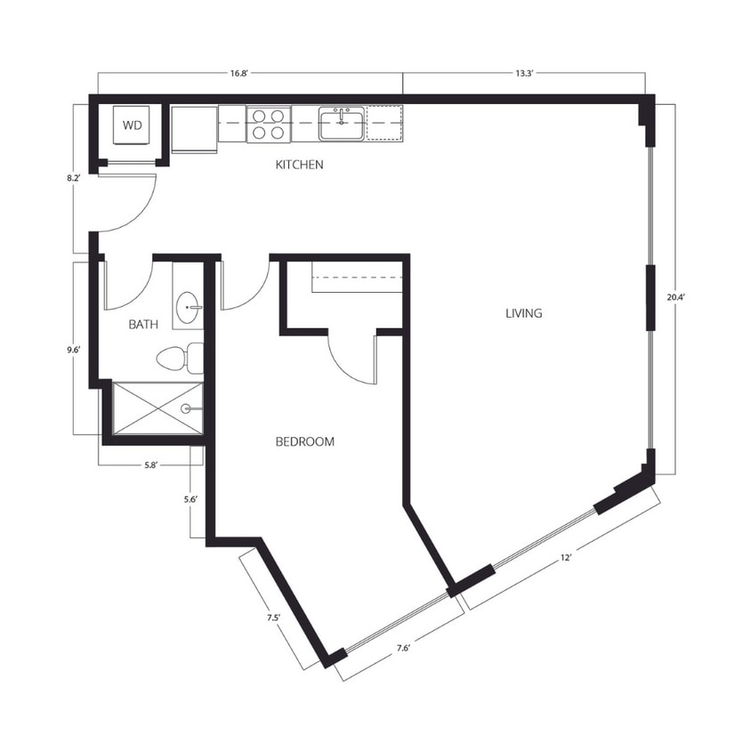 1 Bed | 1 Bath | 699-721 SQ FT - A11-WY