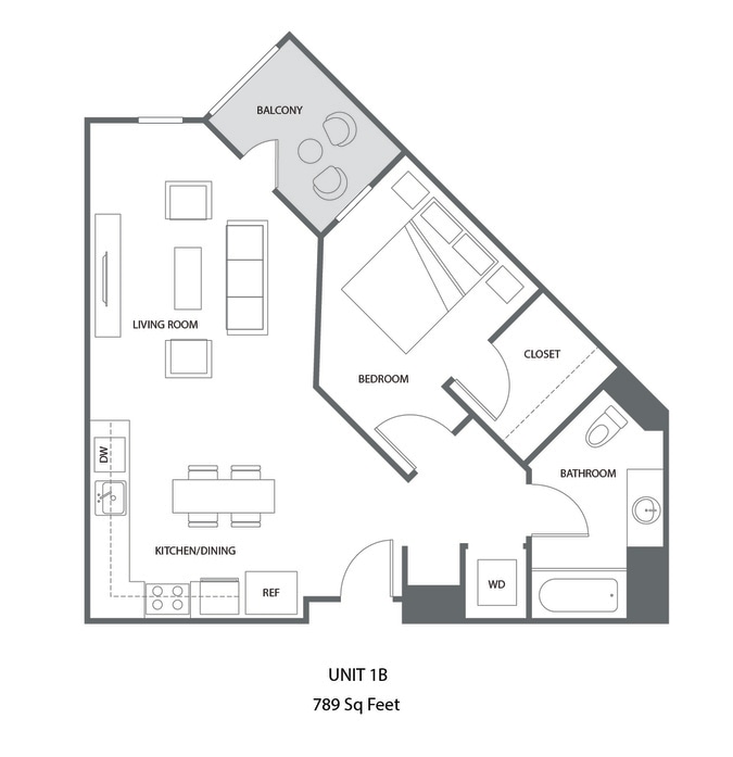 Floor Plan - ONE BEDROOM B