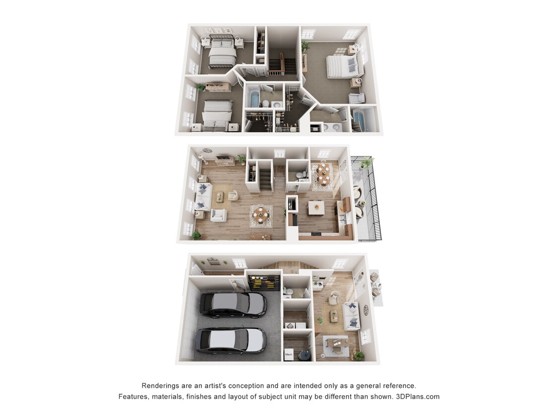 Floor Plan - Thornhill II 3BR Townhome