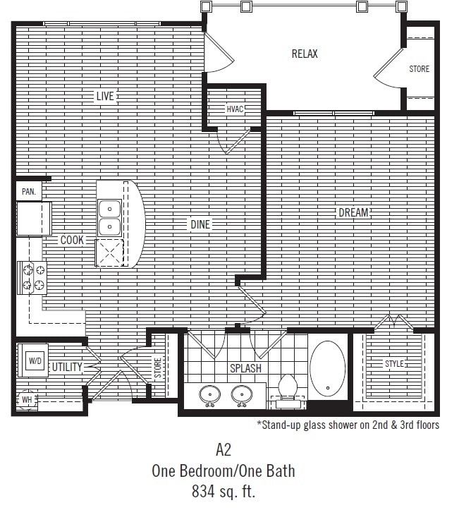 Dalian 151 - A2 - 1 Beds - 1 Baths - 834 Sq. ft. - A2