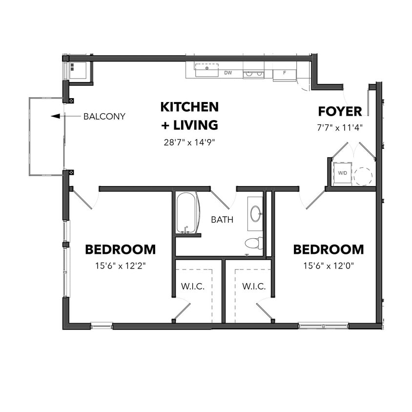 Floor Plan - The 2 Bedroom 5 (Orange)