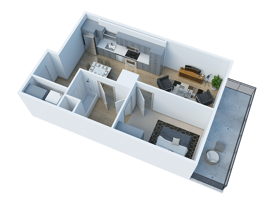 Floor Plan - 1 Bedroom H