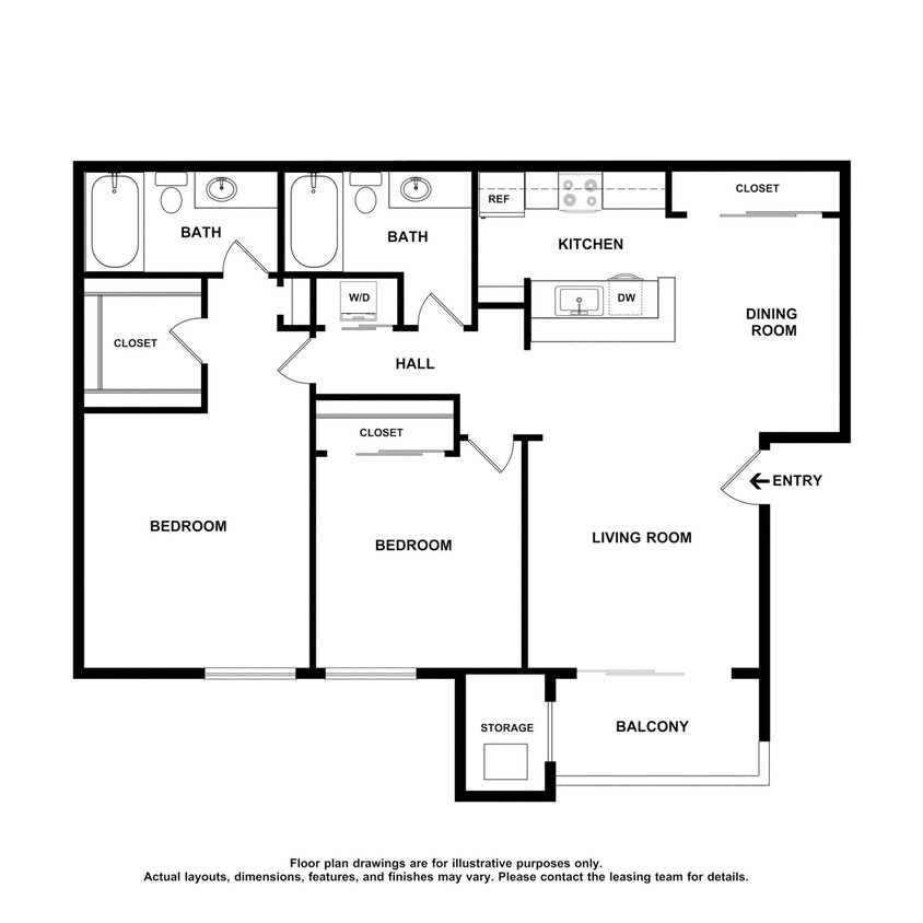 Floor Plan - 2x2 B