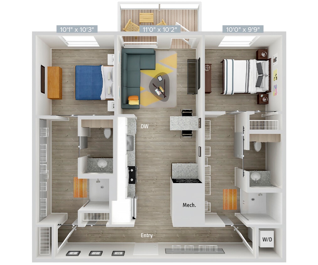 Floor Plan - B3-979SF-Apt340