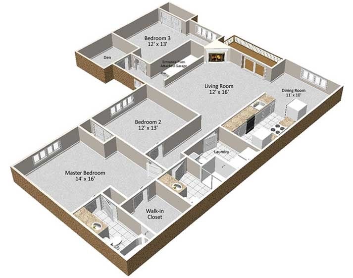 Three Bedroom Phase 1 - 3A