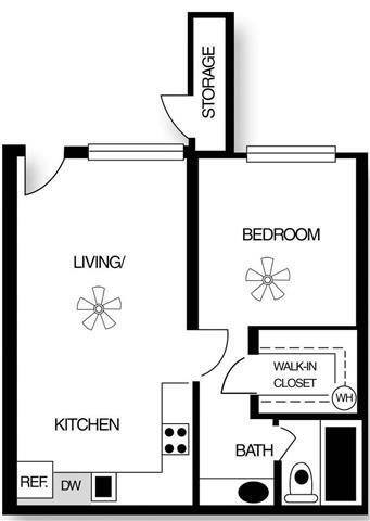Floor Plan - One Bedroom