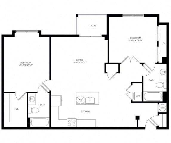 Floor Plan - Baker (2 Bed)