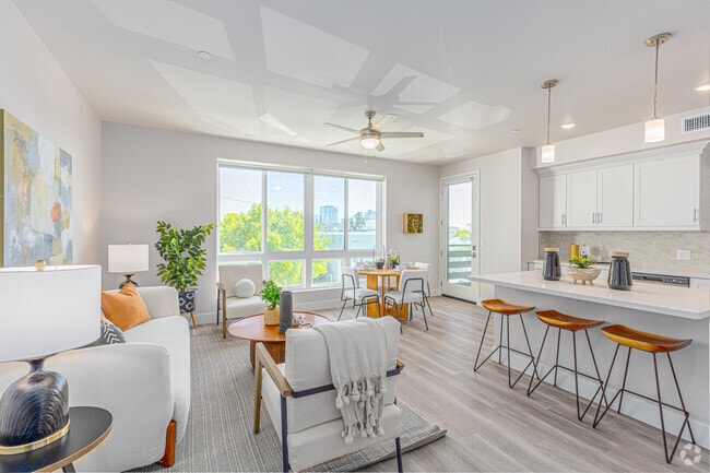 2BR, 2BA - 1,307SF - Plan O - Living Room - Asano on Fourth - Bankers Hill/Little Italy