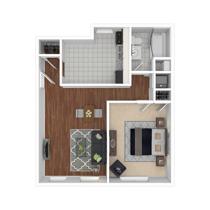 Floor Plan - Large One Bedroom- Classic