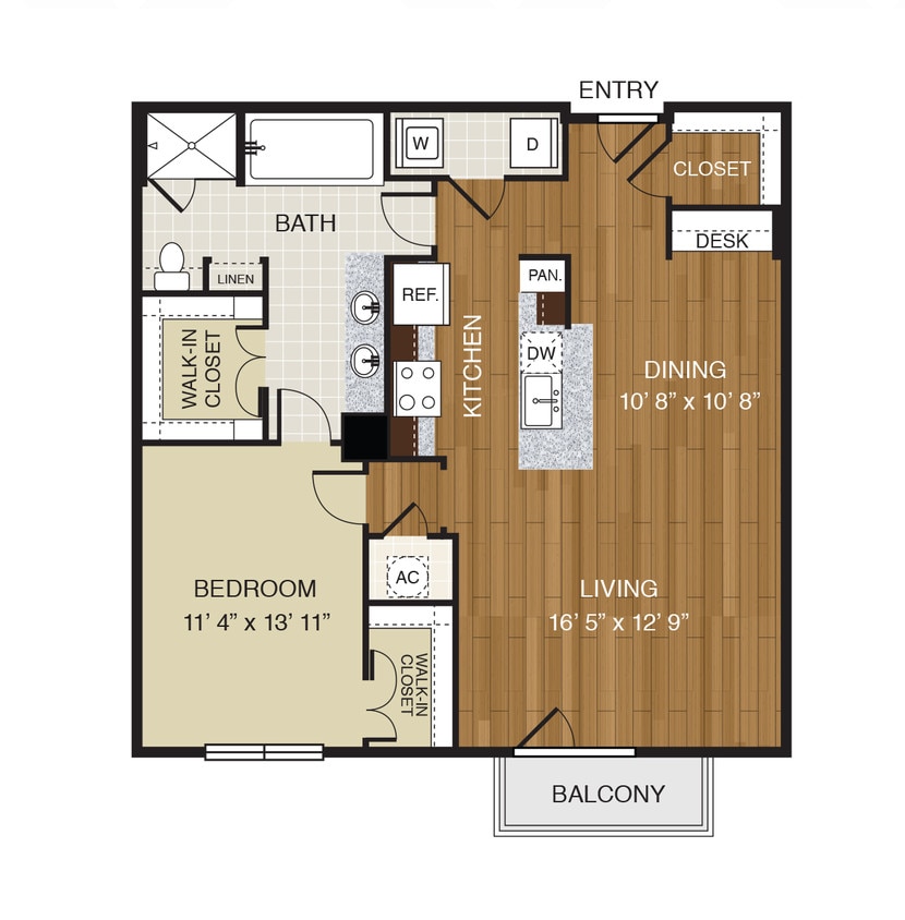 WaterWall Place - A6 - 1 Beds - 1 Baths - 1058 Sq. ft. - A6