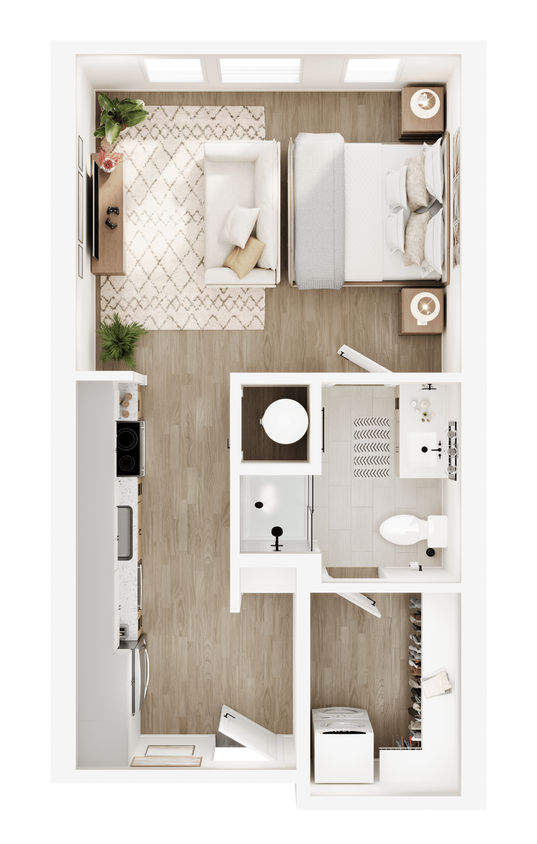 Floor Plan - ONE EYED PONY Studio 1 Bath