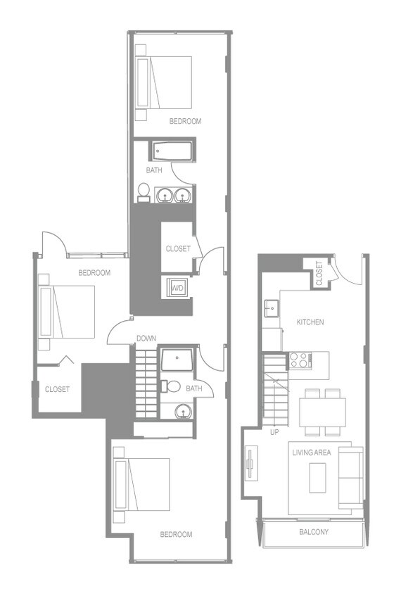Floor Plan - Navona Two Bedroom Up B