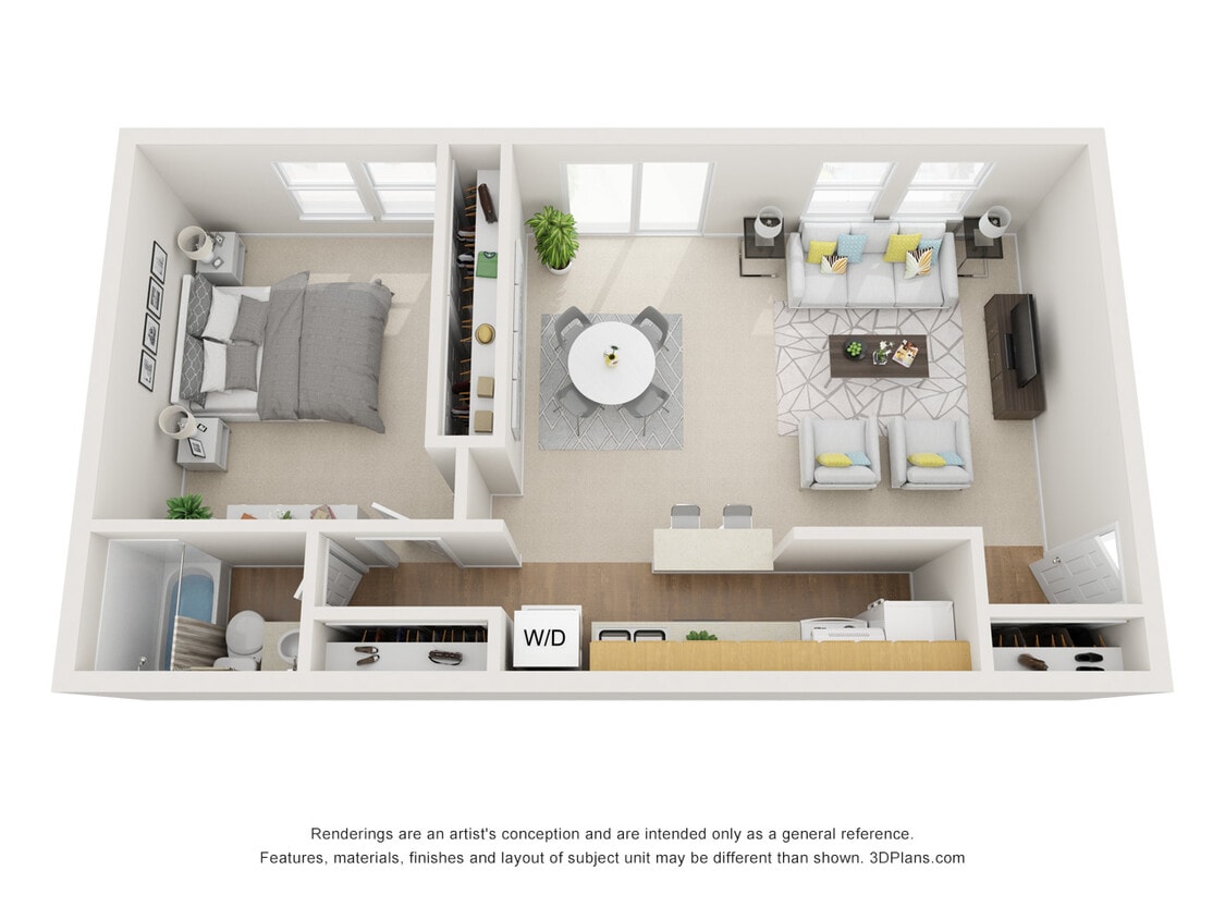 Floor Plan - Classic 1x1 Garden - Call For Availability