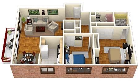 Floor Plan - 2Bedroom   2Bathroom